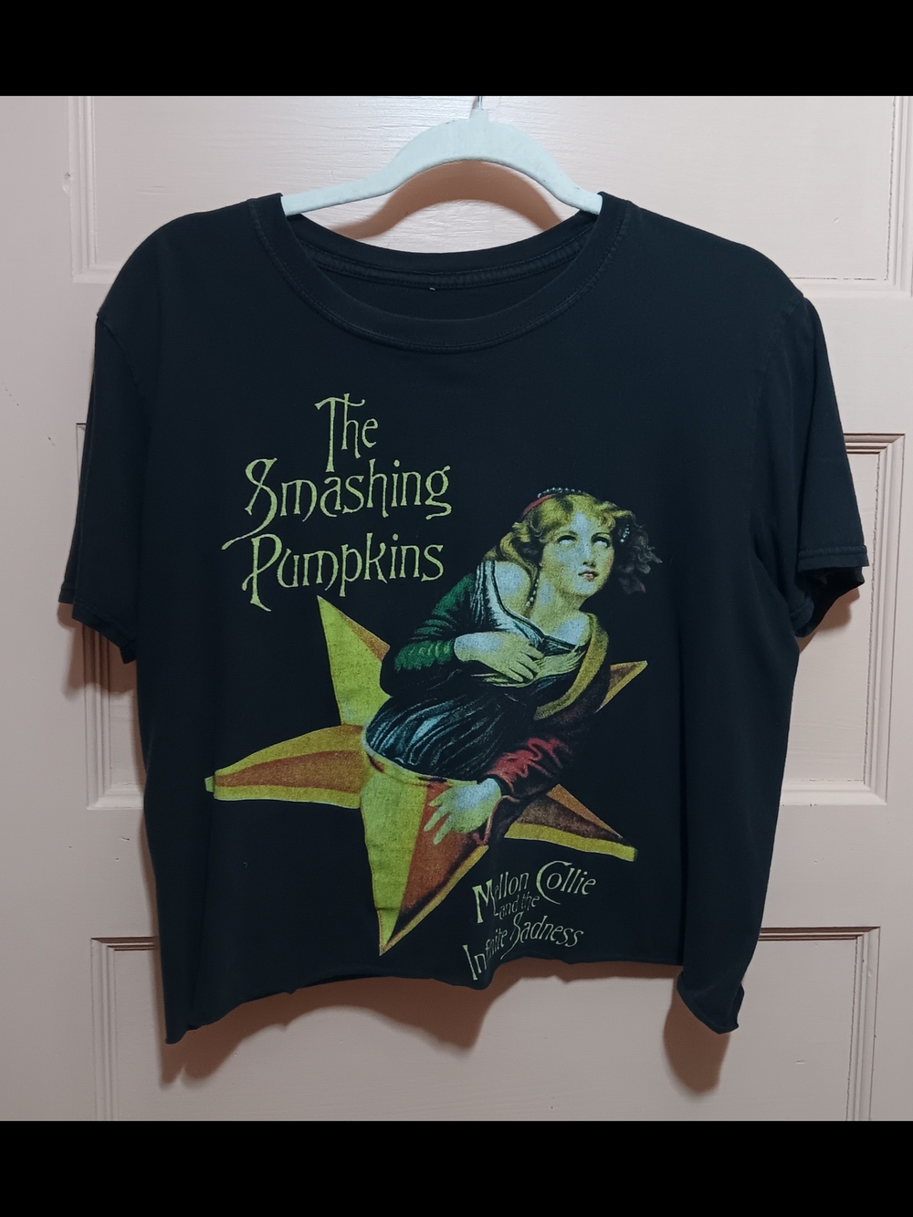 The Smashing Pumpkins Cropped Graphic Tee - Black - Reworked